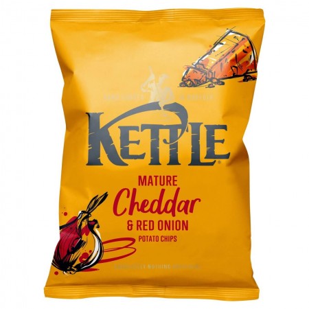 Kettle Chips 130g - Mature Cheddar & Red Onion 12 x 130g
